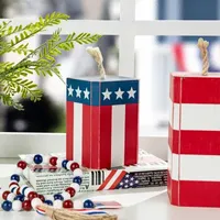 Glitzhome 9.75"H Patriotic Firecracker Tabletop Decor