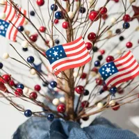 Glitzhome "20""H Patriotic Berry Tree" Tabletop Decor