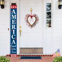 Glitzhome 17"H Patriotic Berry Heart Wreath