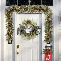 Glitzhome 24"D Metal Changeable Wall Holiday Decor