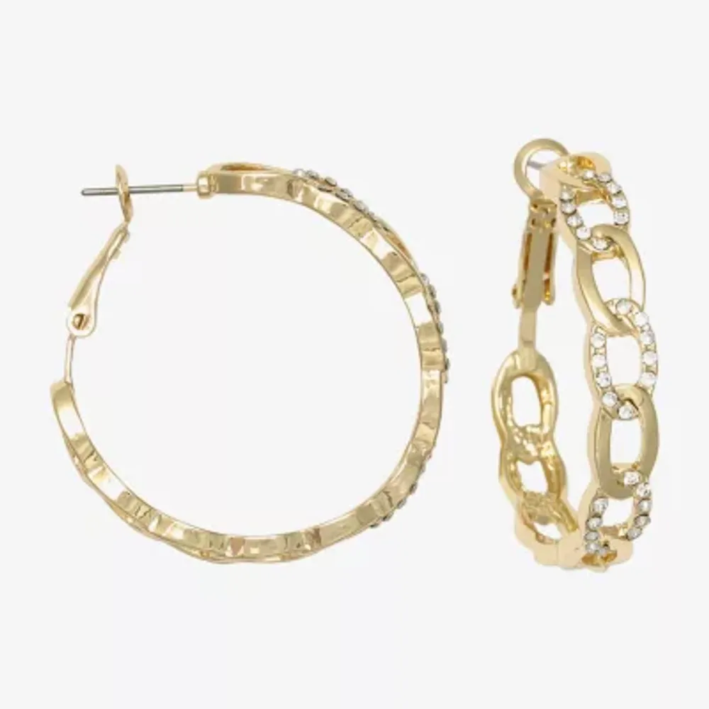 Bold Elements Gold Tone Hoop Earrings