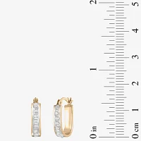 Natural White Diamond 14mm Hoop Earrings