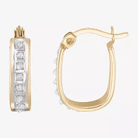 Natural White Diamond 14mm Hoop Earrings