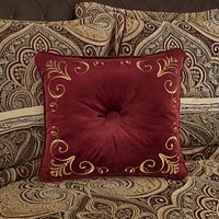 Five Queens Court Bordeaux Square Throw Pillow