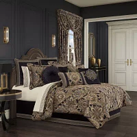 Queen Street Amber 4-pc. Damask + Scroll Midweight Comforter Set