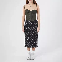 Forever 21 Womens Mid Rise Midi A-Line Skirt-Juniors