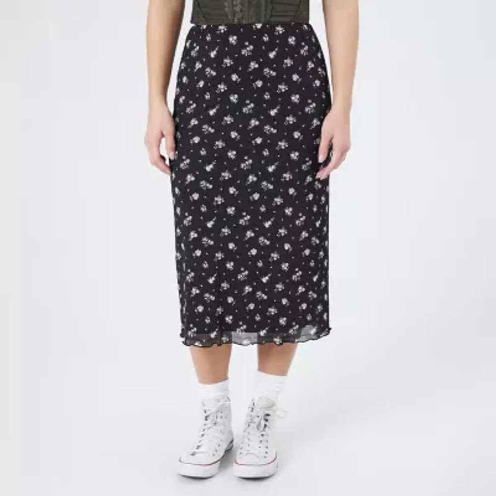 Forever 21 Womens Mid Rise Midi A-Line Skirt-Juniors