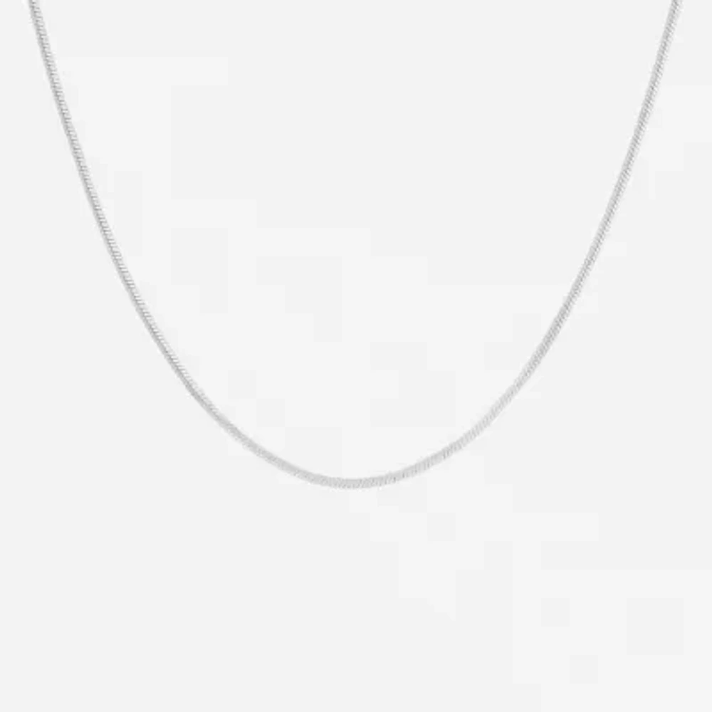Silver Reflections Womens Pure Silver Over Brass 20 Inch Snake Chain Necklace