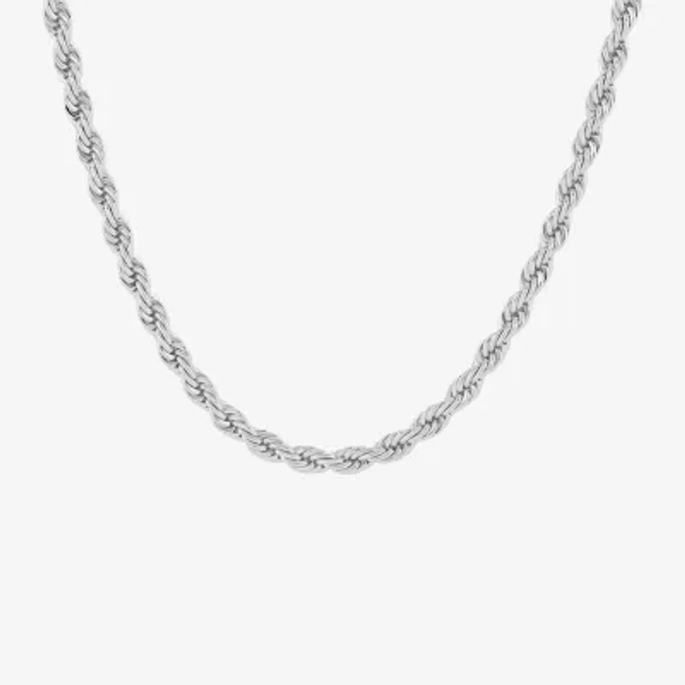 Silver Reflections Womens Pure Silver Over Brass 24 Inch Rope Chain Necklace