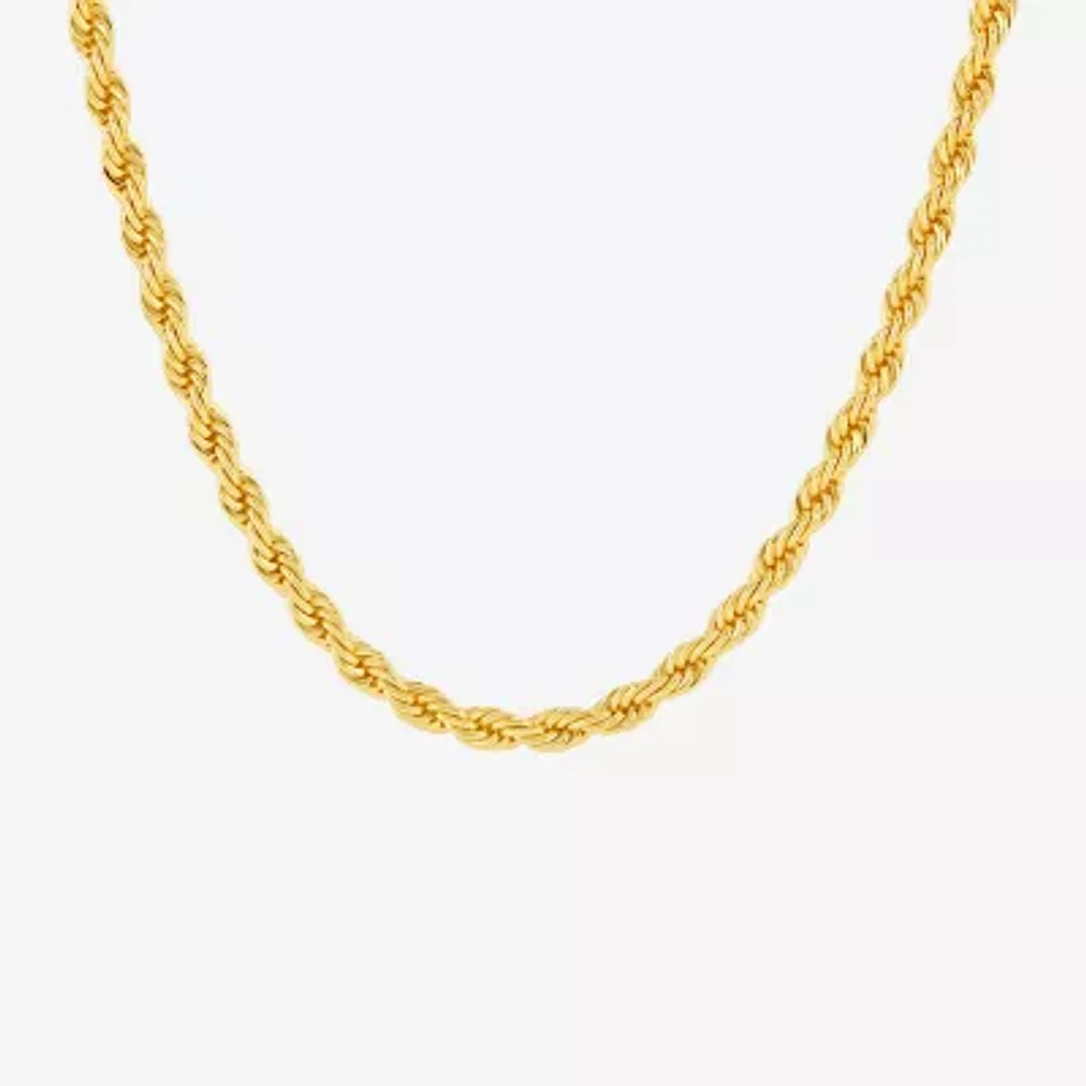 Silver Reflections Womens 18K Gold Over Brass 24 Inch Rope Chain Necklace