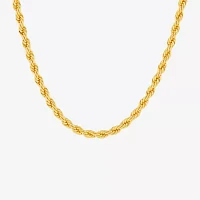 Silver Reflections Womens 18K Gold Over Brass 24 Inch Rope Chain Necklace