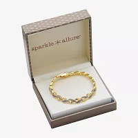 Sparkle Allure Natural Diamond Accent Gold Tone 18K Gold Over Brass 7.25 Inch Tennis Bracelet