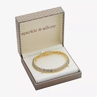 Sparkle Allure Natural Diamond Accent Gold Tone 7.25 Inch Tennis Bracelet