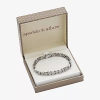 Sparkle Allure Natural Diamond Accent Silver Tone 7.25 Inch Tennis Bracelet