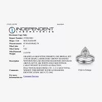 Signature By Modern Bride (F / VS2) Womens 2 CT. T.W. Lab Grown White Diamond 10K or 14K Gold Pear Side Stone Bridal Set