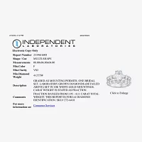 Signature By Modern Bride (G / Si1-Si2) Womens 4 CT. T.W. Lab Grown White Diamond 10K Gold Oval Side Stone Bridal Set