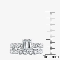 Signature By Modern Bride (G / Si1-Si2) Womens 4 CT. T.W. Lab Grown White Diamond 10K Gold Side Stone Bridal Set