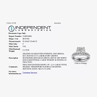 Signature By Modern Bride (G / Si1-Si2) Womens 2 CT. T.W. Lab Grown White Diamond 10K Gold Round Side Stone Halo Bridal Set