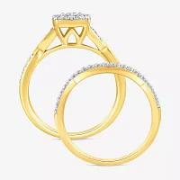 Womens 3/4 CT. T.W. Natural White Diamond 10K Gold Bridal Set