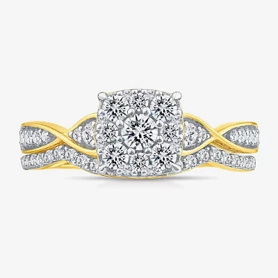 Womens 3/4 CT. T.W. Natural White Diamond 10K Gold Bridal Set