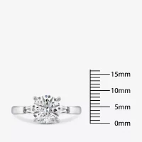 (G / Si2) Womens Lab Grown White Diamond 10K Gold Round 3-Stone Engagement Ring
