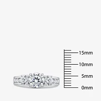 Love Lives Forever (G / Si1-Si2) Womens 2 CT. T.W. Lab Grown White Diamond 10K Gold Round Side Stone 3-Stone Engagement Ring