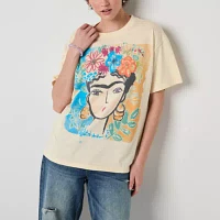 Jerry Leigh Juniors Friday Khalo Oversized Tee Girls Crew Neck Short Sleeve Graphic T-Shirt