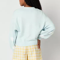 Juniors Cinnamaroll Clouds Womens V Neck Long Sleeve Button Hello Kitty Cardigan
