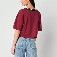 Dr. Pepper Cropped Football Jersey Womens V Neck Juniors