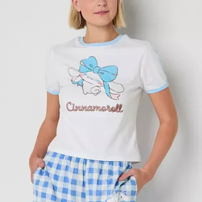 Juniors Cinnamaroll Ringer Tee Womens Crew Neck Short Sleeve Graphic T-Shirt