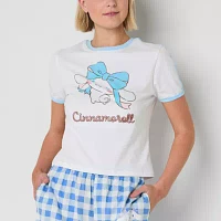 Juniors Cinnamaroll Ringer Tee Womens Crew Neck Short Sleeve Graphic T-Shirt