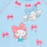 Juniors Cinnamaroll Bow Embelished Off The Shoulder Womens Round Neck Long Sleeve Sweatshirt