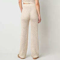Arizona-Juniors Womens Mid Rise Straight Pull-On Pants