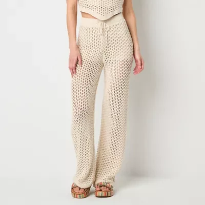 Arizona-Juniors Womens Mid Rise Straight Pull-On Pants