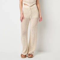 Arizona-Juniors Womens Mid Rise Straight Pull-On Pants