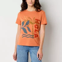 a.n.a Womens Crew Neck Short Sleeve Graphic Tee