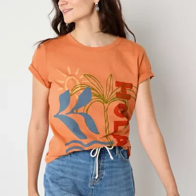 a.n.a Womens Crew Neck Short Sleeve Graphic Tee