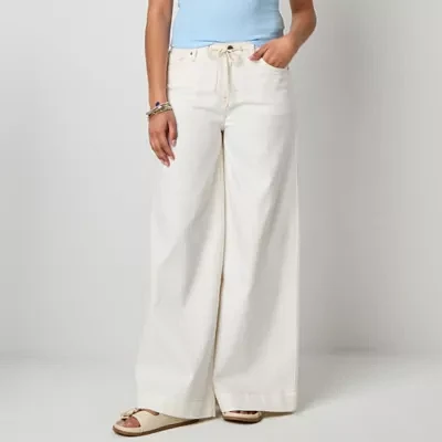 a.n.a Soft Drape Womens Low Rise Wide Leg Jean