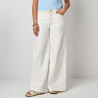 a.n.a Soft Drape Womens Low Rise Wide Leg Jean