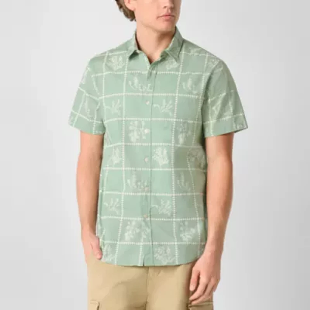 Arizona Mens Short Sleeve Button-Down Shirt