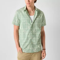 Arizona Mens Short Sleeve Button-Down Shirt