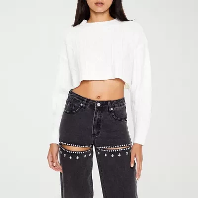 Forever 21 Juniors Womens Crew Neck Long Sleeve Pullover Sweater
