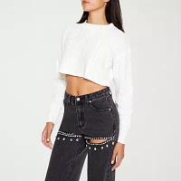Forever 21 Juniors Womens Crew Neck Long Sleeve Pullover Sweater