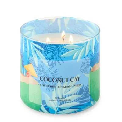 Distant Lands 14oz 3 Wick Coconut Cay Scented Jar Candle