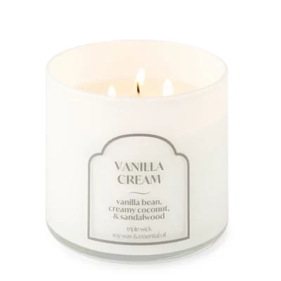 Distant Lands 14oz 3 Wick Vanilla Cream Scented Jar Candle