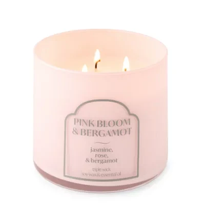 Distant Lands 14oz 3 Wick Pink Bloom & Bergamot Scented Jar Candle