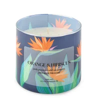 Distant Lands 14oz 3 Wick Orange Hibiscus Scented Jar Candle