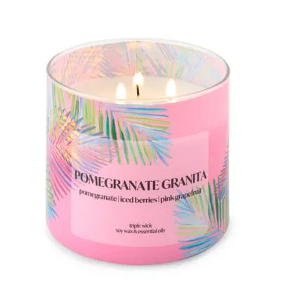 Distant Lands 14oz 3 Wick Pomegranate Granita Scented Jar Candle