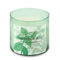 Distant Lands 14oz 3 Wick Fresh Basil Zest Scented Jar Candle