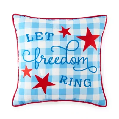 Layerings Let Fredom Ring Square Throw Pillows